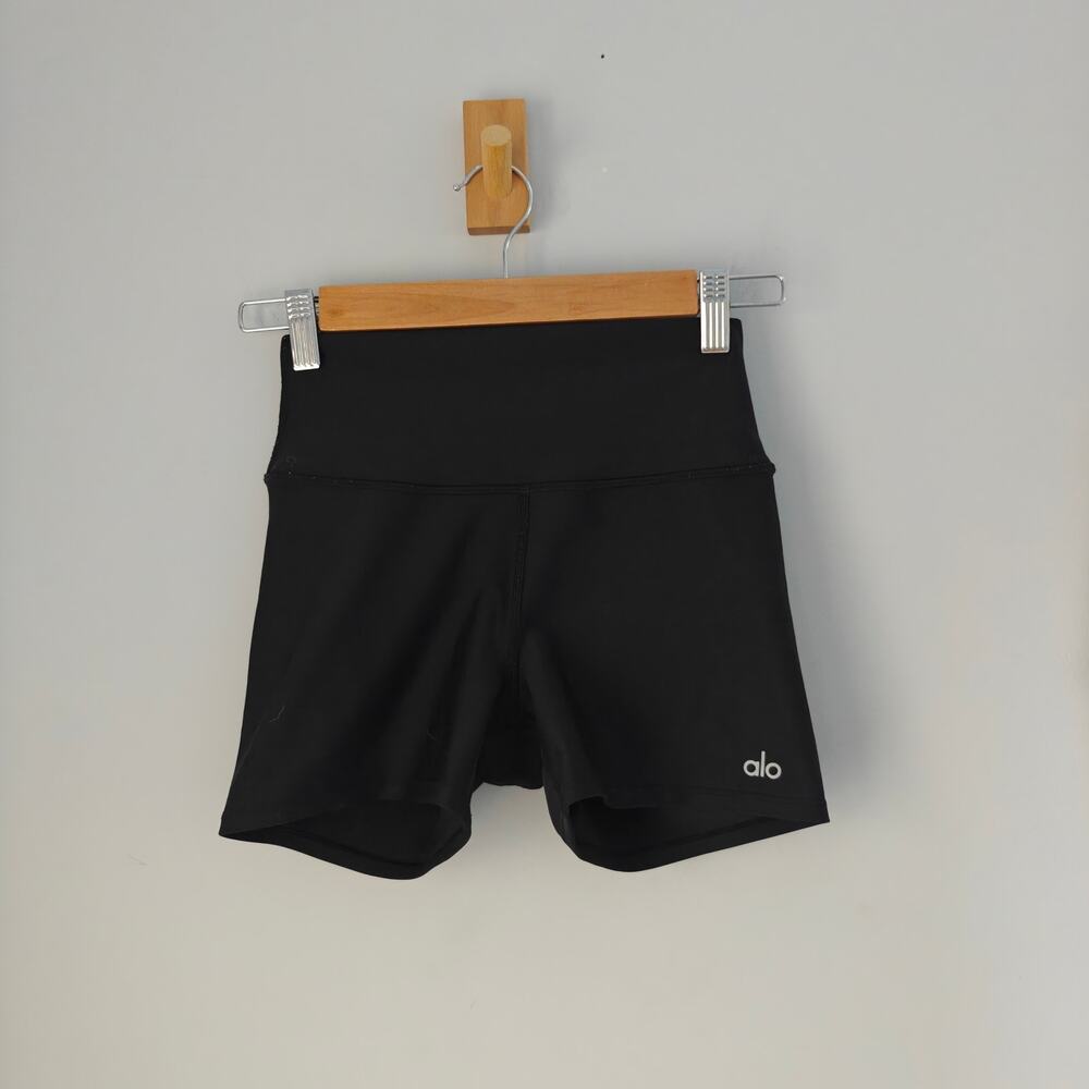 Alo Yoga Airbrush High Waist 5" Biker Shorts Black Small